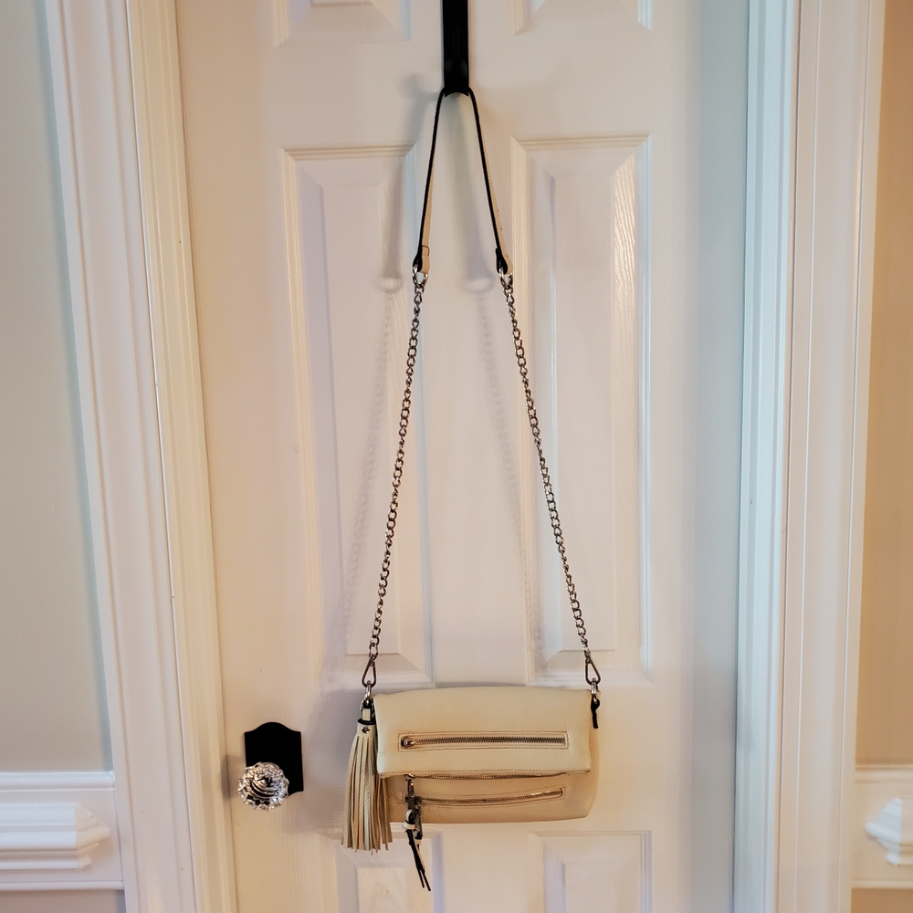 Black Rivet - Cream - Crossbody Bag with Silver Accents - Boho